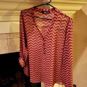 Red/Tan Blouse